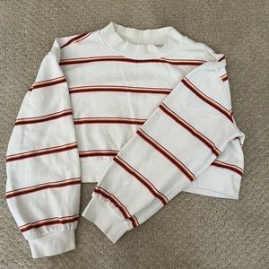 Cropped Striped Sweatshirt
